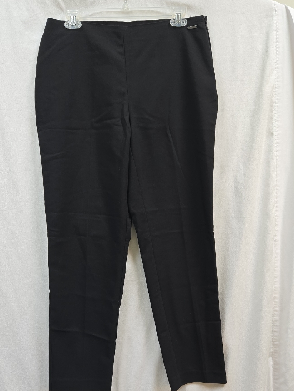 Tahari Black Dress Pants with Branded Plaque Side Zipper
